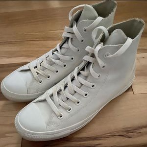 All White high top converse